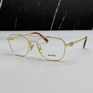 NEW MIU MIU MU51WV 5AK1O1 EYEGLASSES GOLD WOMEN MU 51WV, VMU 51W